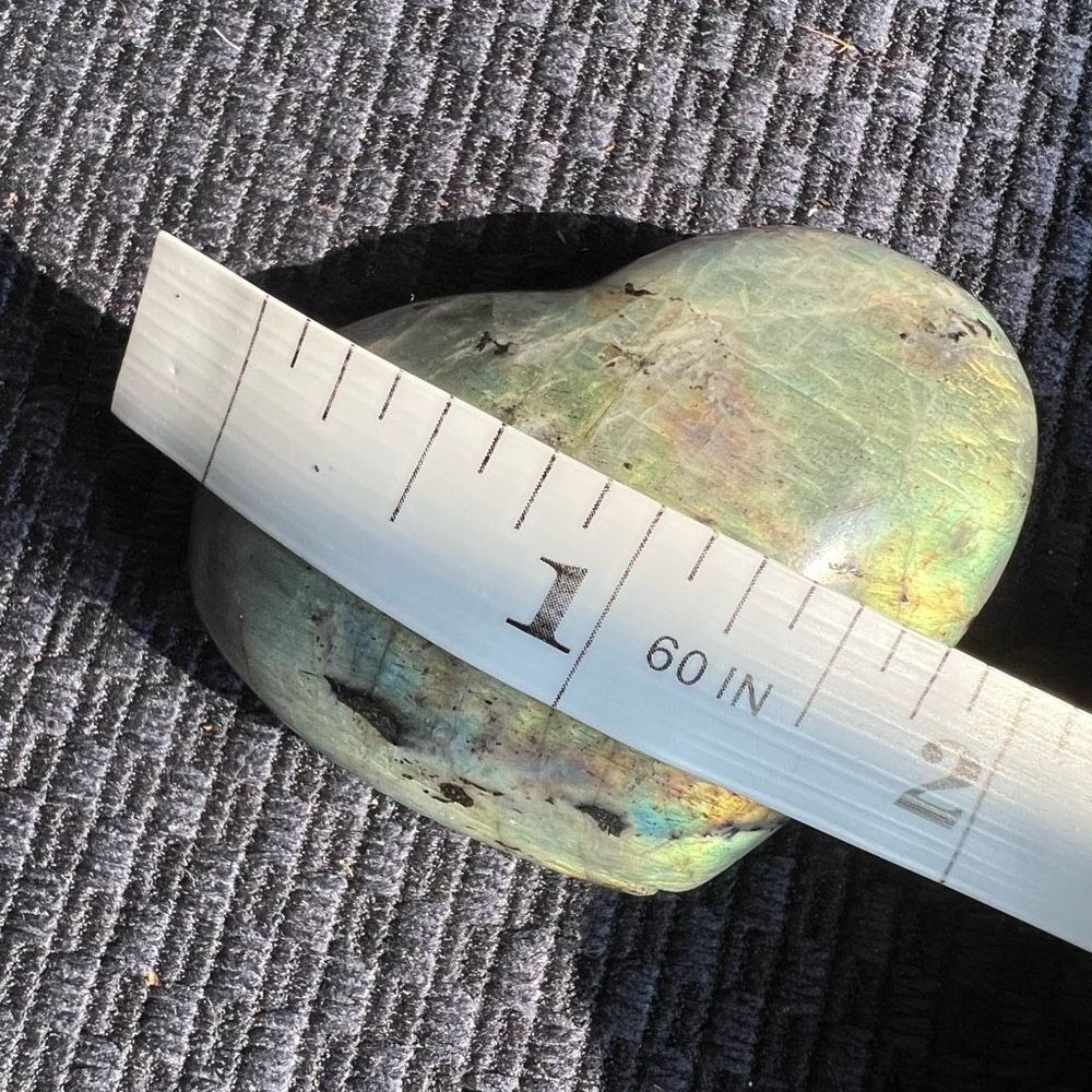 Rainbow Flash Labradorite‎ Heart Palm Stone Healing Crystal Carving Gem - Picture 10 of 11